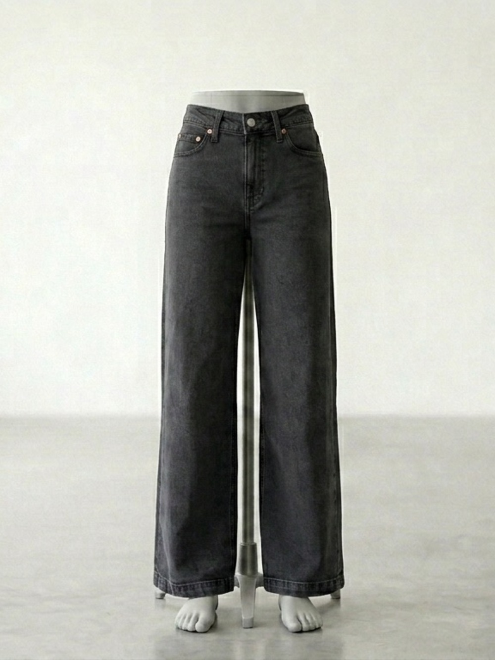 Wide Leg GAP High-Rise Jeans - Charcoal-Black